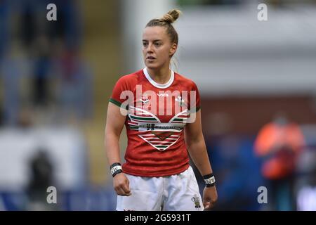 Warrington, Royaume-Uni. 25 juin 2021. Jess McAuley (2) du pays de Galles pendant le match à Warrington, Royaume-Uni, le 6/25/2021. (Photo de Richard long/ RL Photography/News Images/Sipa USA) crédit: SIPA USA/Alay Live News Banque D'Images