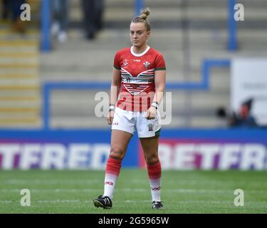 Warrington, Royaume-Uni. 25 juin 2021. Jess McAuley (2) du pays de Galles pendant le match à Warrington, Royaume-Uni, le 6/25/2021. (Photo de Richard long/ RL Photography/News Images/Sipa USA) crédit: SIPA USA/Alay Live News Banque D'Images