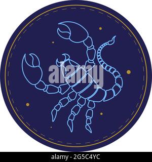 Signe astrologique Scorpion, vecteur symbole horoscope Illustration de Vecteur