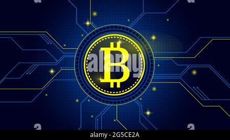 Blockchain de crypto-monnaie Résumé futuriste arrière-plan. Illustration vectorielle Illustration de Vecteur