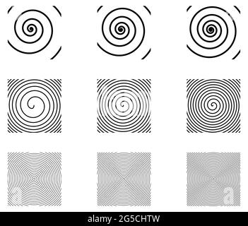 Dessin en spirale simple formant un carré Illustration de Vecteur