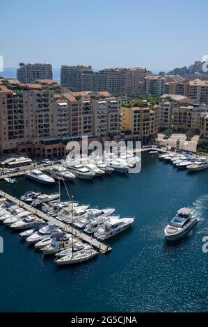 FONTVIEILLE, MONACO - JUIN 27 2019 : vue aérienne de Fontvieille. Banque D'Images