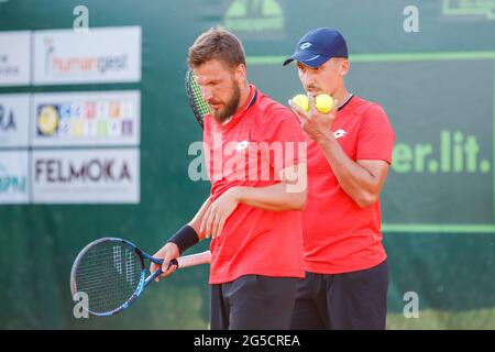 Jan Zieliński et Szymon Walkow lors de l'ATP Challenger Milano 2021, tennis Internationals, Milan, Italie, 25 juin - photo .LiveMedia/Roberta Corradin Banque D'Images