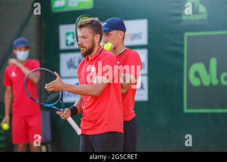 Jan Zieliński et Szymon Walkow lors de l'ATP Challenger Milano 2021, tennis Internationals, Milan, Italie, 25 juin - photo .LiveMedia/Roberta Corradin Banque D'Images