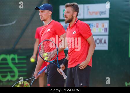 Jan Zieliński et Szymon Walkow lors de l'ATP Challenger Milano 2021, tennis Internationals, Milan, Italie, 25 juin - photo .LiveMedia/Roberta Corradin Banque D'Images