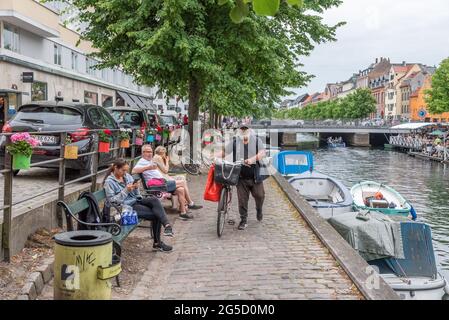 Canal Christianshavn, Copenhague, Danemark Banque D'Images