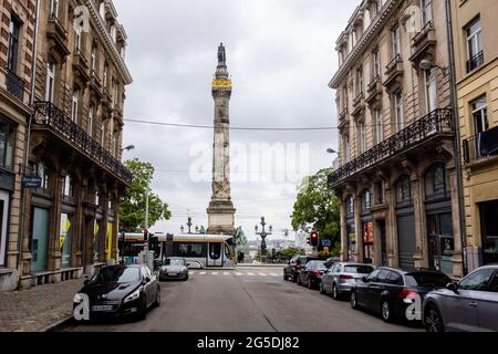 Bruxelles, Belgique, le 21 juin 2021. La colonne du Congrès est une colonne commémorative conçue par l'architecte Joseph Poelaert. Il a été construit en commémoration o Banque D'Images