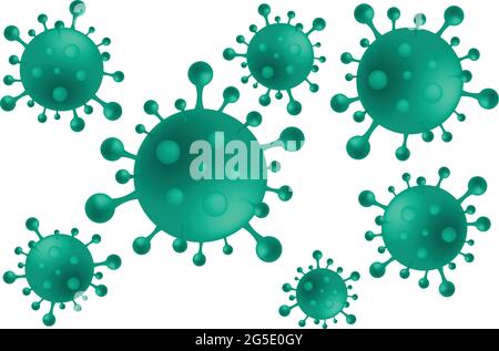 illustration 3d d'une infection virale abstraite causant le virus Covid 19, la grippe, H1N1 et d'autres virus. Illustration numérique abstraite modifiable du virus. Illustration de Vecteur