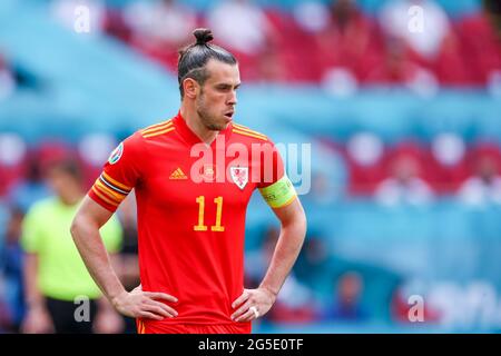 AMSTERDAM, PAYS-BAS - JUIN 26 : Gareth Bale du pays de Galles lors du championnat UEFA Euro 2020 1/8 final match entre le pays de Galles et le Danemark à la Johan Cruijff Arena le 26 juin 2021 à Amsterdam, pays-Bas (photo de Marcel ter Bals/Orange Pictures) Credit: Orange pics BV/Alay Live News Banque D'Images