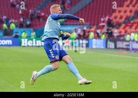 AMSTERDAM, PAYS-BAS - JUIN 26 : gardien de but Kasper Schmeichel du Danemark lors du championnat UEFA Euro 2020 1/8 final match entre le pays de Galles et le Danemark à la Johan Cruijff Arena le 26 juin 2021 à Amsterdam, pays-Bas (photo de Marcel ter Bals/Orange Pictures) Credit: Orange pics BV/Alay Live News Banque D'Images