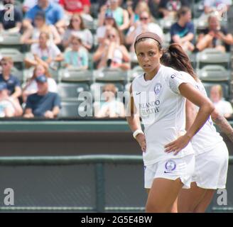 Kansas City, États-Unis. 23 juin 2021. Chelsee Washington (27 Orlando Pride) pendant le match de la National Women's Soccer League entre Kansas City NWSL et Orlando Pride au Legends Field à Kansas City, Kansas. AUCUNE UTILISATION COMMERCIALE. Crédit: SPP Sport presse photo. /Alamy Live News Banque D'Images