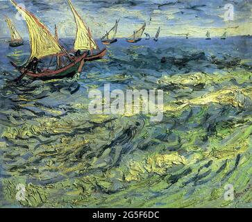 Vincent Van Gogh - bateaux de pêche se 1888 1 1888 Banque D'Images