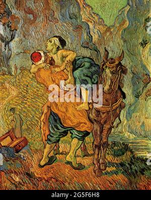 Vincent Van Gogh - bon Samaritain après Delacroix 1890 Banque D'Images
