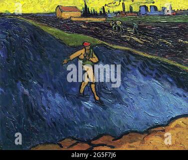 Vincent Van Gogh - banlieue de Sower Arles contexte 1888 Banque D'Images