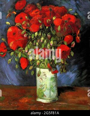 Vincent Van Gogh - vase avec coquelicots rouges 1886 Banque D'Images