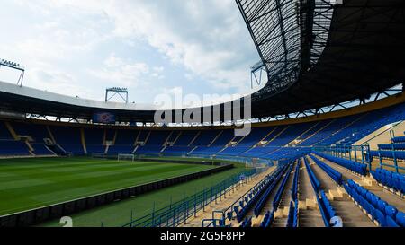 KHARKIV, UKRAINE - 27 MAI 2021: Le stade de football OSK Metallist Banque D'Images