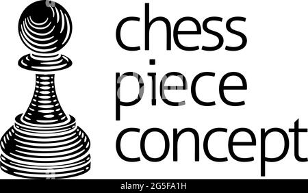 Pawn Chess Piece Vintage Woodcut style concept Illustration de Vecteur