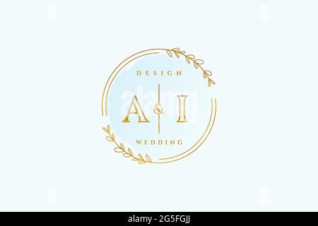 IA beauté monogramme et élégant logo design écriture logo de signature initiale, mariage, mode, floral et botanique avec modèle créatif. Illustration de Vecteur