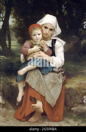 William-Adolphe Bouguereau (1825-1905) - frère breton soeur 1871 Banque D'Images