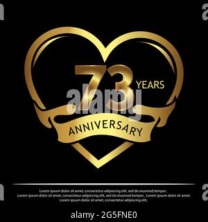 73 ans anniversaire or. Anniversaire modèle design pour le web, jeu, poster créatif, brochure, dépliant, prospectus, Magazine, carte d'invitation - Vector Illustration de Vecteur