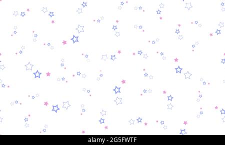 Joli motif sans coutures avec étoiles. Couleurs pastel, étoiles roses et bleues sur fond blanc. Illustration vectorielle Illustration de Vecteur