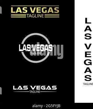 Jeu de typographie Las Vegas, motifs plats. Illustration de Vecteur