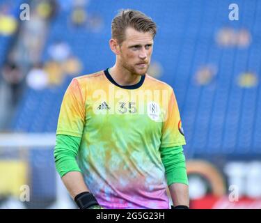 Nashville, Tennessee, États-Unis. 26 juin 2021. Bryan Meredith, gardien de but de Nashville (35), lors du match MLS entre CF Montréal et Nashville SC au Nissan Stadium de Nashville, TN. Kevin Langley/CSM/Alamy Live News Banque D'Images