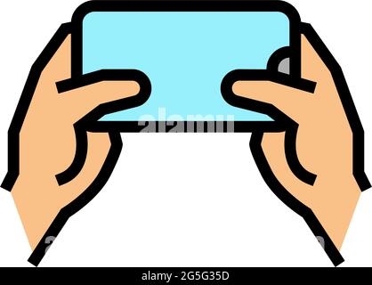 accéléromètre jouant à l'application de jeu vidéo sur smartphone couleur icône illustration vectorielle Illustration de Vecteur