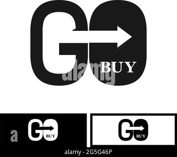 Icônes Go Buy stock. Icône de jeu plat. Étiquette. Vecteur Illustration de Vecteur