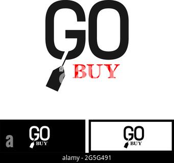 Icônes Go Buy stock. Icône de jeu plat. Étiquette. Vecteur Illustration de Vecteur