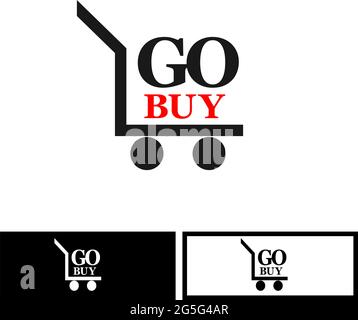 Icônes Go Buy stock. Icône de jeu plat. Étiquette. Vecteur Illustration de Vecteur