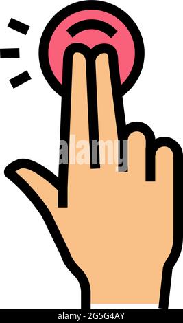 appuyez deux fois avec vos doigts sur l'illustration vectorielle de l'icône en couleur de l'écran du smartphone Illustration de Vecteur