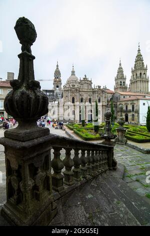 SAINT-JACQUES-DE-COMPOSTELLE, ESPAGNE - JUIN 26 2018 : vue de la cathédrale Saint-Jacques. Banque D'Images