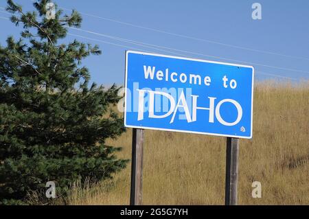 UNIONTOWN/WASHINGTON / 02 septembre 2019 / Bienvenue dans l'état de l'idaho etats-unis d'Amérique . (Photo. Francis Dean/Deanimages) Banque D'Images
