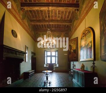 BRACCIANO, ITALIE - AVRIL 17 2018 : intérieur du château d'Orsini-Odescalchi. Banque D'Images