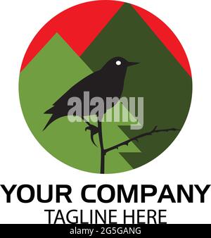 Logo oiseau dans le cercle. motif plat. Silhouette d'oiseau. Illustration vectorielle sur fond blanc Illustration de Vecteur