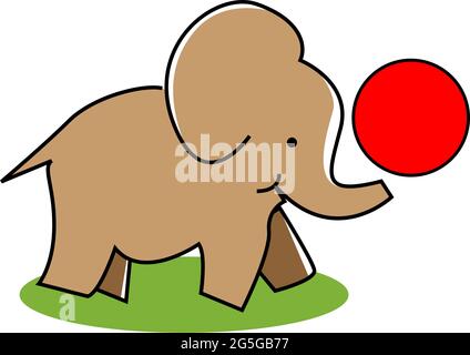 Ballons de jeu à motif éléphants. conception plate. Illustration vectorielle sur fond blanc Illustration de Vecteur