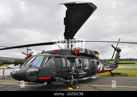 Sikorsky, PZL-Mielec S70I Black Hawk au salon international de Farnborough 2012. Version militaire internationale assemblée par PZL Mielec en Pologne Banque D'Images