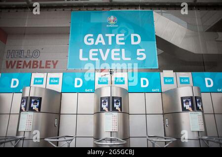 Londres, Royaume-Uni. 27 juin : Stade Wembley en photo. Banque D'Images