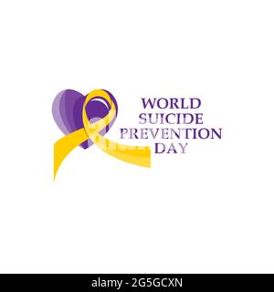 Journée mondiale de la prévention du suicide (septembre 10) concept avec ruban de sensibilisation. Illustration vectorielle colorée pour le web et l'impression.EPS 10 Illustration de Vecteur
