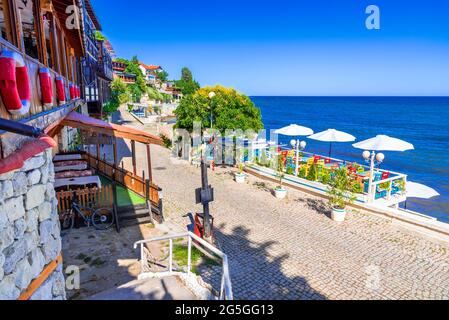 Nesebar, Bulgarie. Msembria ville ancienne sur la côte de la mer Noire province de Burgas. Banque D'Images