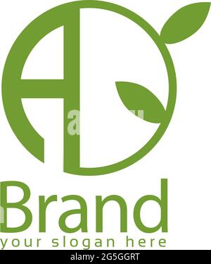Un modèle de logo de stock vert., conception plate. Lettre A. Illustration de Vecteur