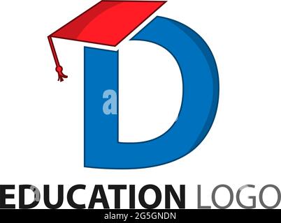 Logo de remise des diplômes, lettre d, logo Education Illustration de Vecteur
