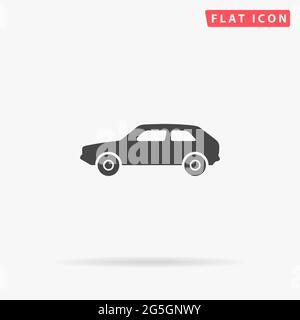 Icône de véhicule à hayon à vecteur plat. Illustrations dessinées à la main. Illustration de Vecteur