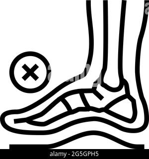 illustration vectorielle de l'icône de la ligne des pieds de la déformation posturale osseuse Illustration de Vecteur