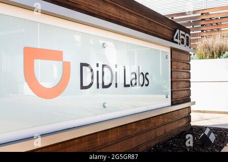 30 mars 2020 Mountain View / CA / USA - bureaux de Didi Labs dans la Silicon Valley; Didi Chuxing Technology Co. Est une société chinoise fournissant la tran basée sur les applications Banque D'Images