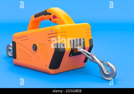 Treuil électrique portable. Le rendu 3D isolé sur fond blanc Photo Stock -  Alamy