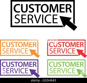 Bouton du service client, bouton plat. Simple Illustration de Vecteur
