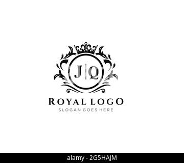 Modèle de logo de marque de luxe lettre JQ, pour restaurant, Royalty, Boutique, café, Hôtel, héraldique, bijoux, mode et autres illustrations vectorielles. Illustration de Vecteur