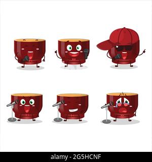 Un joli dessin de dessin de dessin de kava boire chantant une chanson célèbre. Illustration vectorielle Illustration de Vecteur